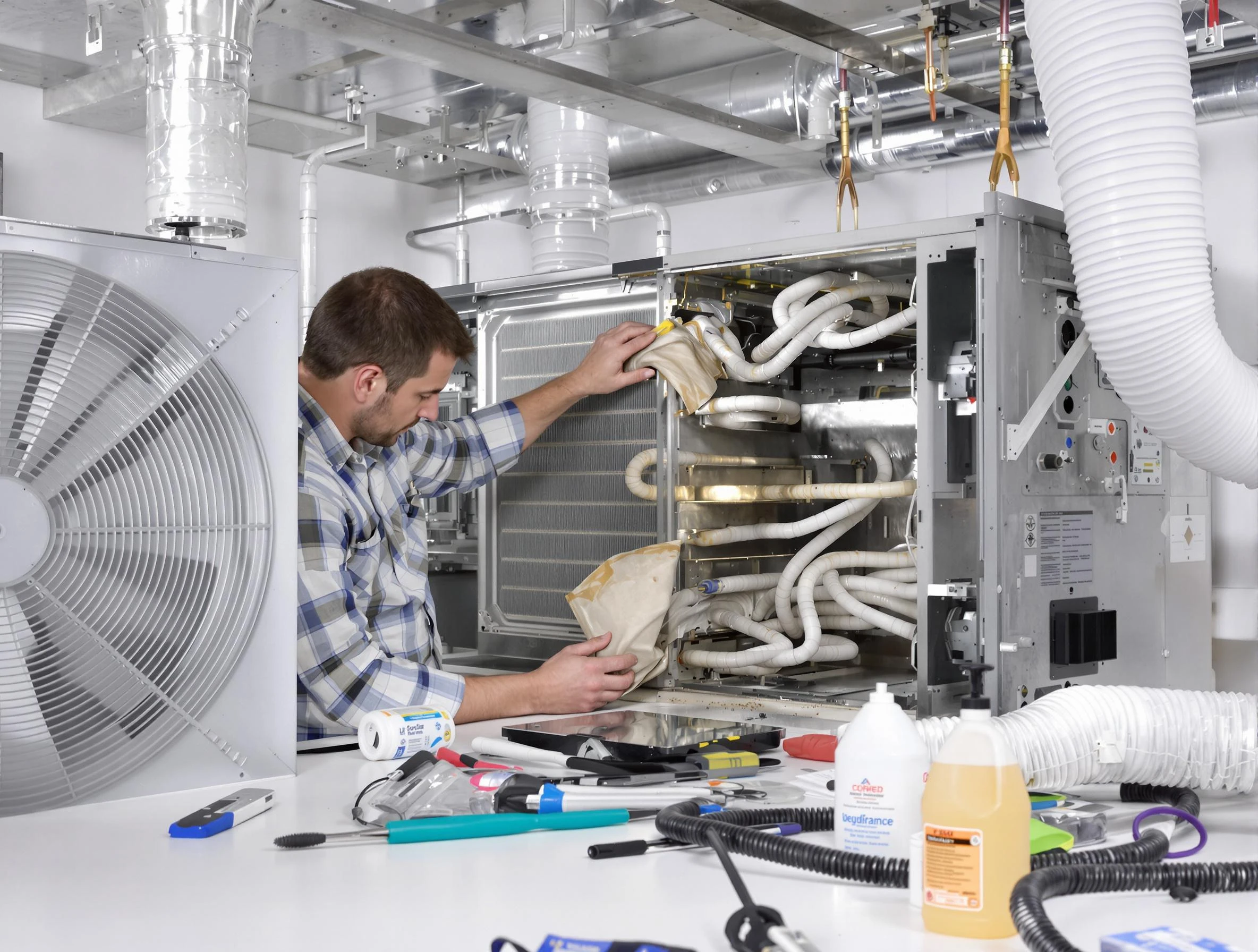 Firestone Air Duct Cleaning specialist performing precision AC coil cleaning in Firestone