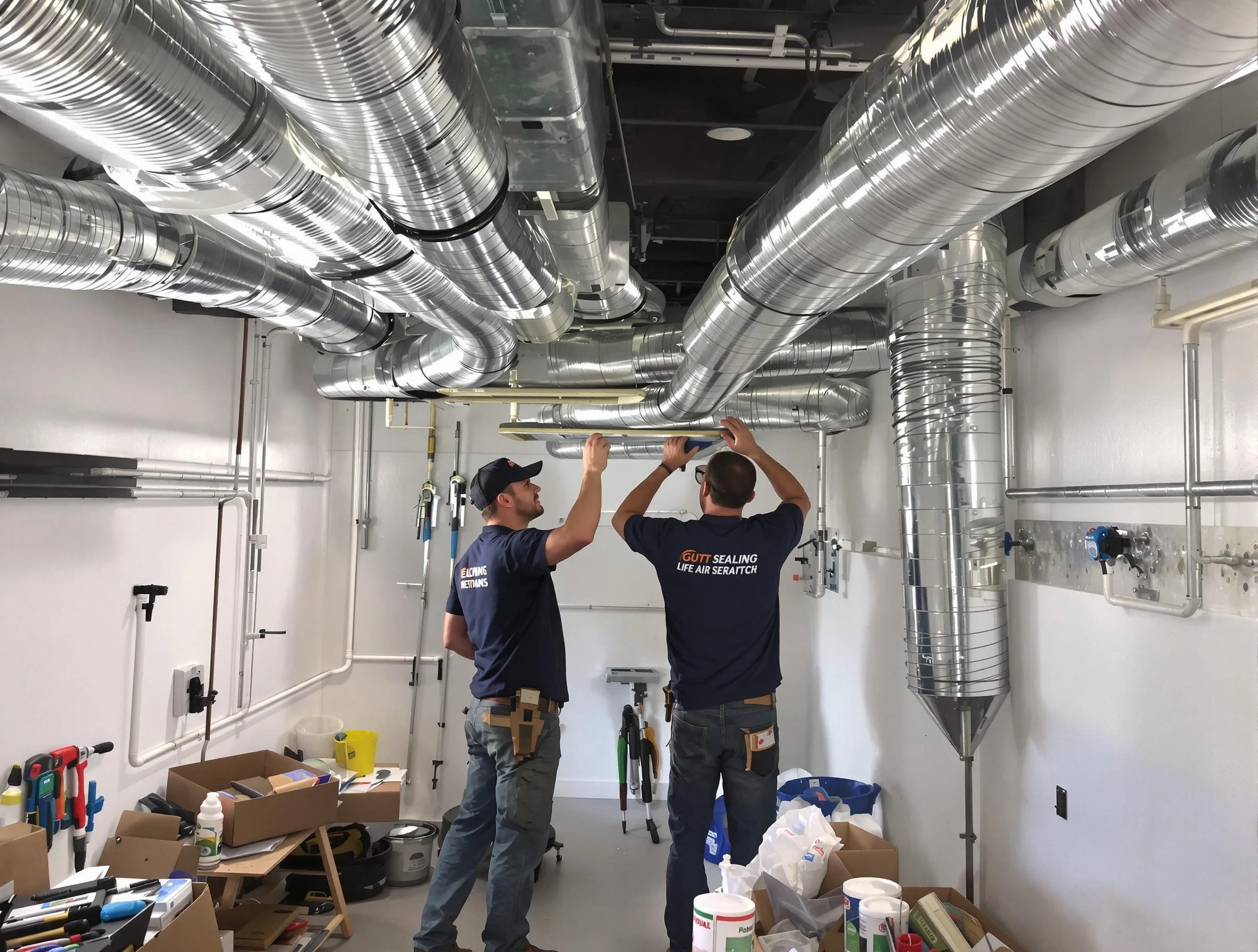 Firestone Air Duct Cleaning technician applying professional duct sealing solutions in Firestone