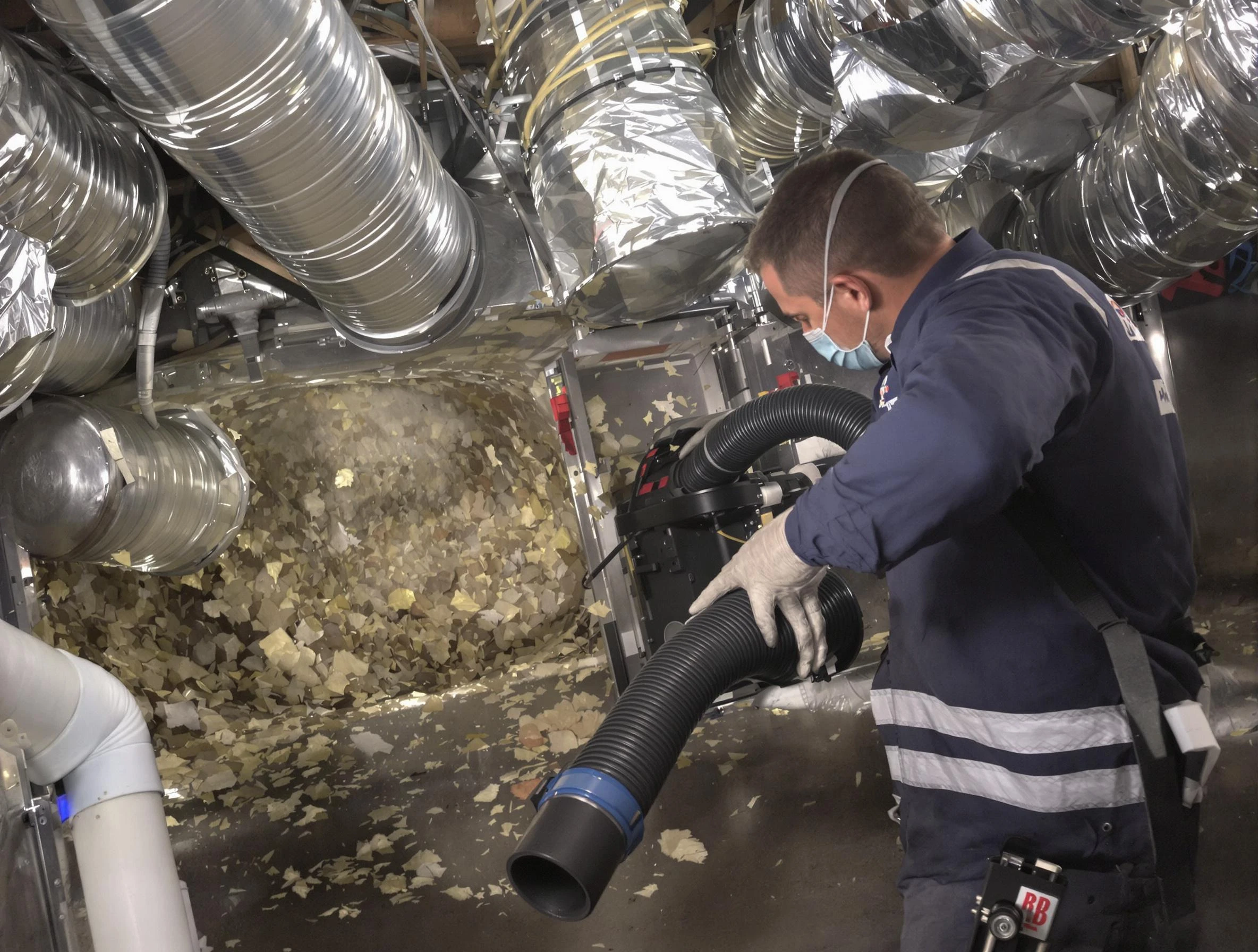 Firestone Air Duct Cleaning specialist operating negative pressure cleaning equipment for thorough duct maintenance in Firestone